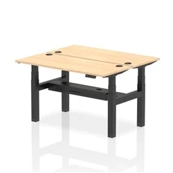 Image of Air B2B 1400x600mm Height Adjustable 2P Bench Desk CP Maple/Black