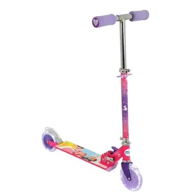 Image of Disney Princess Kids Scooter for Girls and Boys Folding Inline 2 Wheel Adjustable Light Up Two Wheels 58x30x80cm