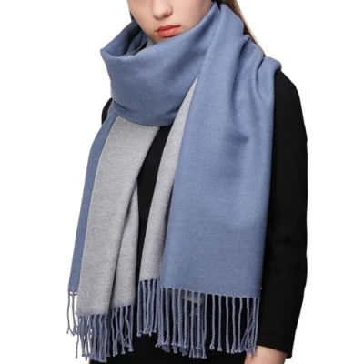 Image of RIIQIICHY Ladies Blue Grey Scarf Gifts for Women Winter Large Scarves Wraps Pashmina Shawl Warm Cashmere