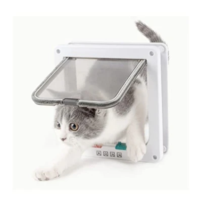 Image of Medium Cat Door 19 * 20 5.5cm,4 Way Locking Flap Door,Silent Dog Pet Easy to Install,Suitable for Cats Kitties and Kittens …