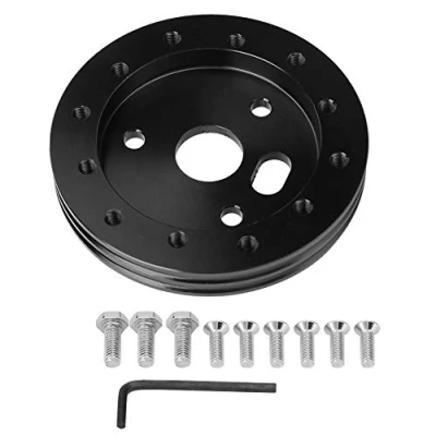 Image of KIMISS Steering Wheel Pad, Universal to Grant 3 Hole 0.5in Hub Spacer Pad for 6 Adapter(Black)