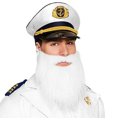 Image of Boland BOL01842 01842 Bart Captain Costume, One, Solid, White, Standard Size