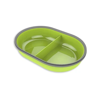 Image of Sure Petcare SureFeed Split Pet Bowl with Integrated Seal, Compatible Microchip Feeder Sealed Lid, Works for Wet and Dry Food, Keeps Food Fresh, Green