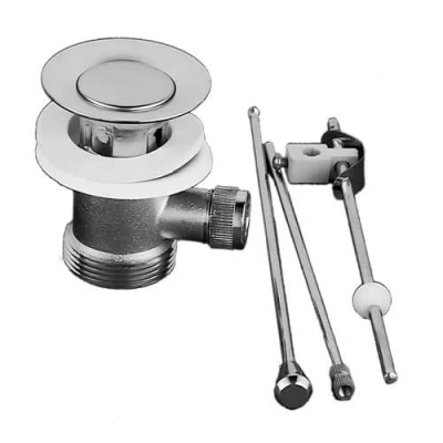 Image of Trade In Post Chrome Rod Lever Pop Up Slotted Basin/Sink Waste Modern Brass Bathroom Plug