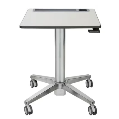 Image of Ergotron LearnFit 16 Inch Travel Adjustable Sit Stand Desk, Silver, Short, 29&quot; 45&quot; worksurface
