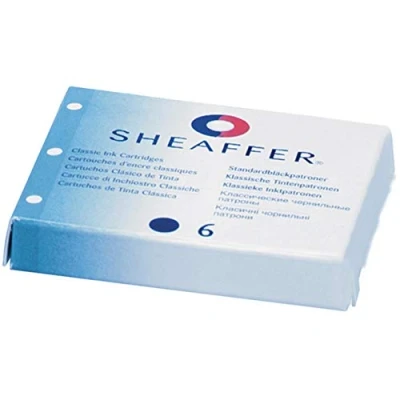 Image of Sheaffer Reca ‎96233 Original Refills for Fountain Pen, Compatible with all Classic Shaeffer Standard Pens, 6 Pack, Black