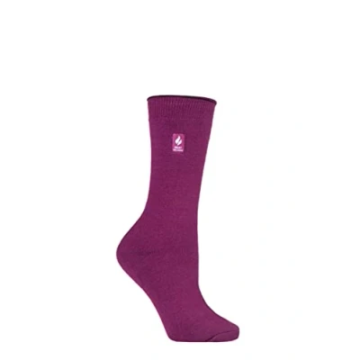 Image of Women&#039;s 1 Pair SOCKSHOP Heat Holders 1.0 TOG Ultra Lite Plain Socks Deep Fuchsia 4 8 Ladies