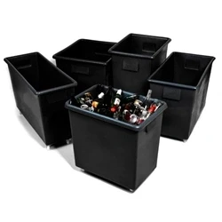 Image of 100% Recycled Polyethylene Bottle Skip; 150L; Black