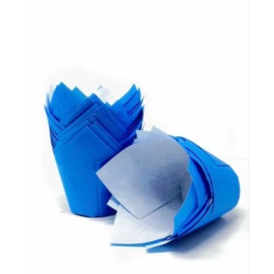 Image of Bakerydirect 50 Blue tulip muffin wraps cases