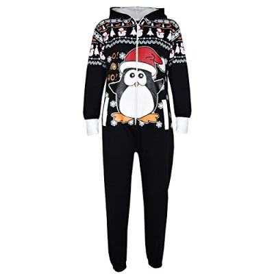 Image of Kids Girls Boys Novelty Christmas Penguin Black 11 12