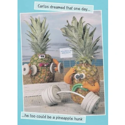 Image of Carte Blanche Violent Veg Carlos Pineapple Hunk Birthday Card