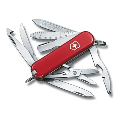 Image of Victorinox Mini Champ Swiss Army Knife, Small, Multi Tool, 18 Functions, Scissors, Red