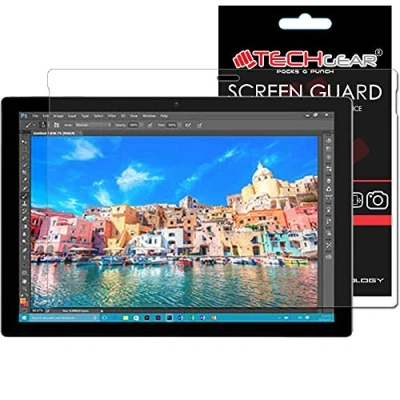 Image of TECHGEAR [Pack of 2] Screen Protectors for Microsoft Surface Pro 6, 2017 &amp; 4 (12.3&quot; screen) Ultra Clear Protector Guard Cover + Cleaning Cloth Applicator Card