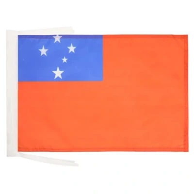 Image of AZ Flag Samoa 18&#039;&#039; x 12&#039;&#039; 100% Polyester Samoan Small Banner with Two Cords Fade Resistant Vivid Colors 18x12 in 45x30 Cm