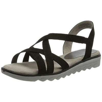 Image of Jana Softline Women&#039;s 8 28661 26 231 Flat Sandal, Black, 6 UK