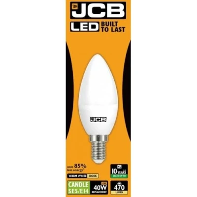Image of JCB 3w = 25w / 6w 40w LED Opal Candles 3000k Warm White (6w 40w, Small Edison Screw (SES))