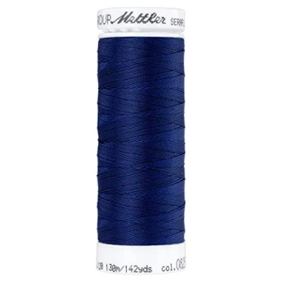 Image of Mettler Seraflex Elastic Sewing Thread 130m Polyester 825 (Dark Blue, Stretching 65%, Needle Size 70 80, Hand Wash Only)