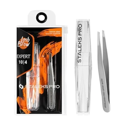 Image of STALEKS PRO Stainless Steel Expert 10/4 Eyebrow Tweezer for Sparse &amp; Thin Eyebrows