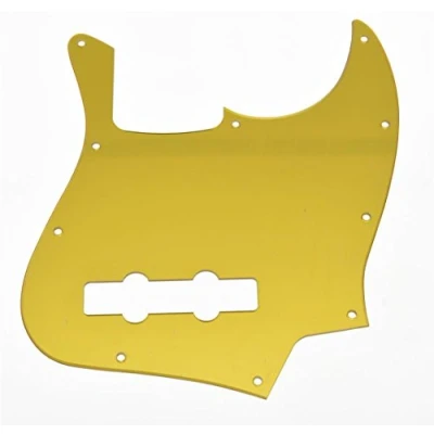 Image of KAISH 4 String J Bass Style Pickguard Pick Guard Scratch Plate for USA/Mexico Jazz Gold Mirror