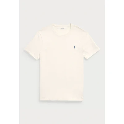 Image of Polo Ralph Lauren Custom FIT Jersey Crewneck Tshirt Basic Tshirt, Men&#039;s, Size: Medium, Herbal milk