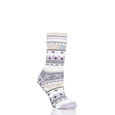 Image of 1 Pair Lilac Soul Warming Socks Ladies 4 8 Heat Holders