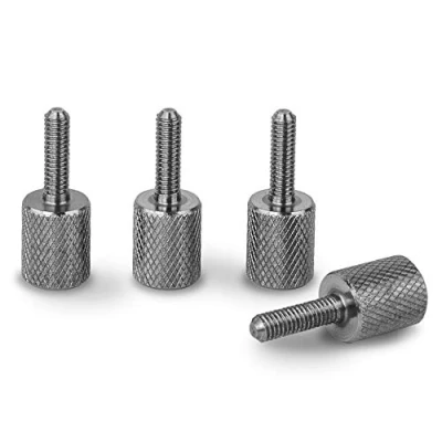 Image of PrecisionGeek Stainless Steel M3 x 12mm Knurled Thumb Screws (Set of 4) with allen key socket