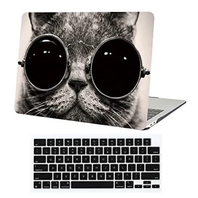 Image of AUSMIX for MacBook Pro 16 inch Case 2024 2023 2022 2021 Release M3 A2991 M2 A2780 M1 A2485 Max &amp; Touch ID, Plastic Hard Shell Cover Keyboard 16&#039;&#039;, Cool Cat