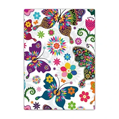 Image of Passport Holder Cover, PU Leather Travel Wallet Case Organiser for Passport, Business Cards, Credit Boarding Passes (Multi Colorful Butterfly)