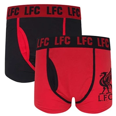 Image of Liverpool FC Official Football Gift Mens 2 Pack Boxer Shorts Red Small