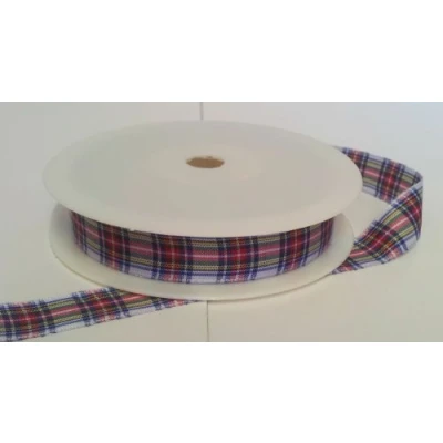 Image of 1 metre Trim of Dress Stewart Polyester Tartan Ribbon 16mm Wide
