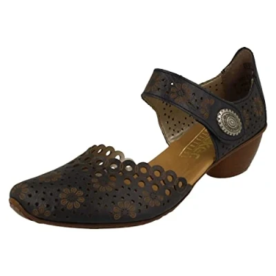 Image of Rieker Pia Womens Open Court Shoes 6 UK Navy Blue
