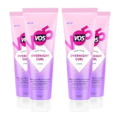 Image of VO5 Overnight Curl Cream Long Lasting Effect and Anti Frizz Formulation which Prevents Maintains Natural Movement, Perfect for Curly Hair, 125ml (Buy 4)