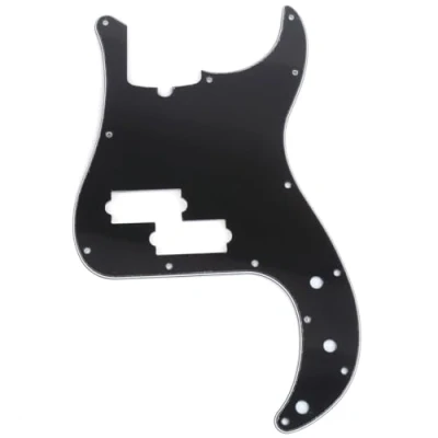Image of Musiclily Pro 13 Hole Modern Style P Bass Pickguard for 4 String American Precision Bass, 3Ply Black
