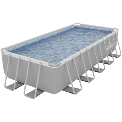 Image of Dellonda 21ft Deluxe Steel Frame Swimming Pool with Step Ladder White