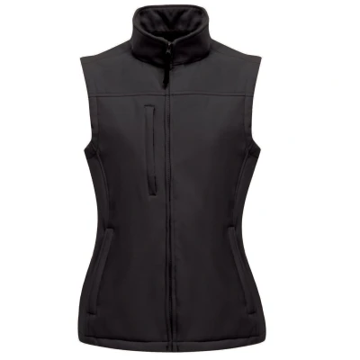 Image of Regatta Womens/Ladies Flux Softshell Bodywarmer / Sleeveless Jacket (Water Repellent &amp; Wind Resistant) Black Size 18 UK