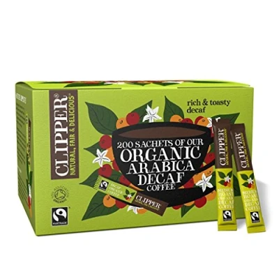 Image of Clipper Fairtrade Organic Freeze Dried Decaffeinated Coffee Sticks 200