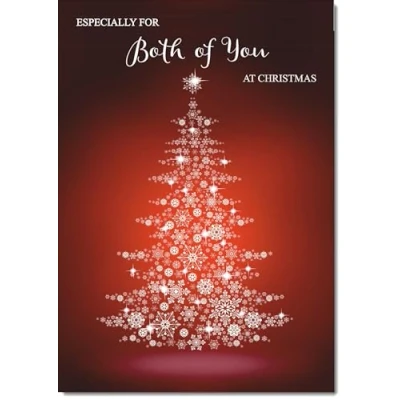 Image of doodlecards To Both of You Christmas Card Red Tree Medium Size with Plain Envelope