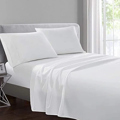 Image of 100% Egyptian Cotton 400 Thread Count Flat sheet White Double
