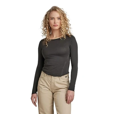 Image of G STAR RAW Women&#039;s Adjustable slim boat t ls wmn, Grey (shadow D23804 4107 992), S