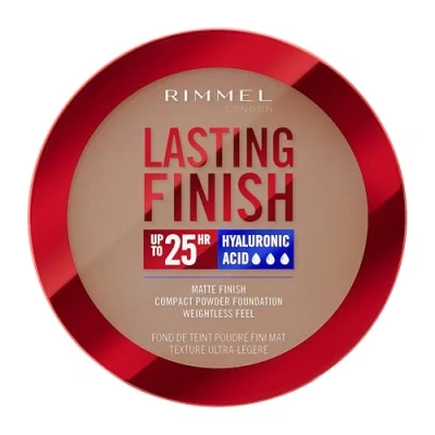 Image of Rimmel Lasting Finish 25 HR Compact Foundation 011 Caramel, Matte Buildable Coverage, Powder to Cream, Anti Pollution Shields, SPF 20, Hyaluronic Acid, Waterproof, Hides Imperfections