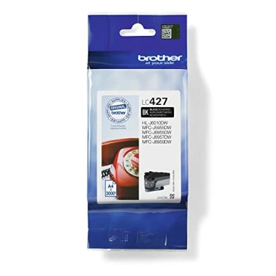 Image of BROTHER LC 427BK Inkjet Cartridge, Black, Single Pack, Standard Yield, Includes 1 x Genuine Supplies