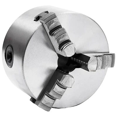 Image of vidaXL 3 Jaw Self Centering Lathe Chuck Reversible Front Mount Engineering Tool for Grinding Milling Machine Woodworking 100mm Steel