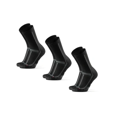 Image of DANISH ENDURANCE Cushioned Running Socks for Long Distances, Crew Length, Anti Blister Men &amp; Women, 3 or 5 Pack, Black/Grey, 6 8
