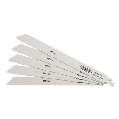 Image of Draper Bi Metal Reciprocating Saw Blades for Cutting, 225mm, 18tpi (Pack of 5)
