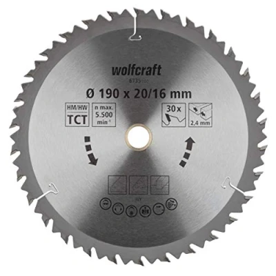 Image of wolfcraft TC Circular Hand Saw Blade, Brown Series I 6735000 Fast, Rough cuts