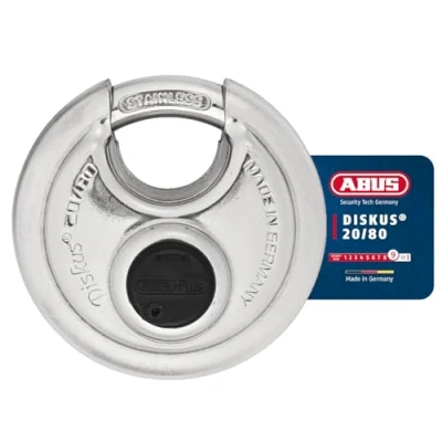Image of ABUS Diskus® Padlock 20/80 with 360 All Round Protection Discus Welding Technology for Excellent Break in Security Level 9 Silver