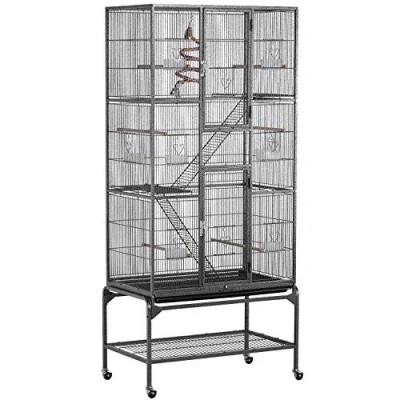 Image of Yaheetech 175cm Rat Cage Extra Large Ferret Chinchilla Small Animal Guinea Pig for Degu or Other Pets Sugar Glider Bird on Wheel with 3 Tiers and Ladders