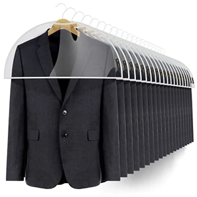 Image of Hangerworld 20 Clear Shoulder Clothes Suit Shirt Jacket Cover Protect Storage.
