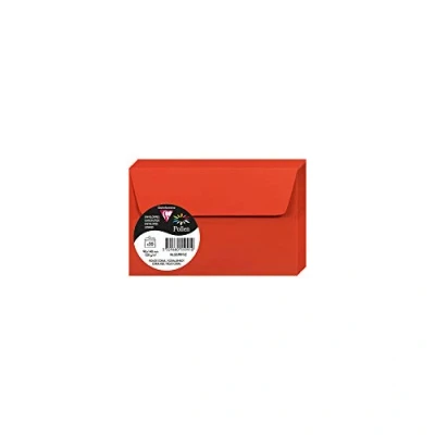 Image of Clairefontaine Ref 55991C Pollen Adhesive Envelopes (Pack of 20) 90 x 140mm Sized, 120gsm Paper, Printer Compatible, Acid Free, Strip for Easy Seal Coral Red