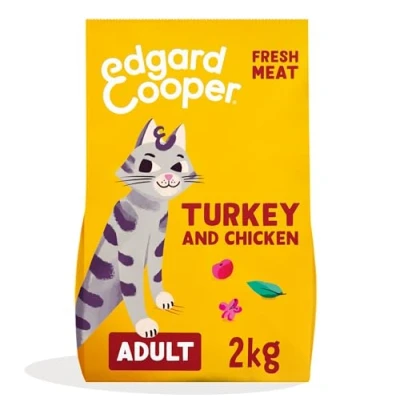 Image of Edgard and Cooper Dry Cat Food Grain Free Adult Turkey Chicken 2kg Natural, Fresh Meat for indoor or outdoor cats, Junk free, Healthy Ingredients, help support sensitive stomachs